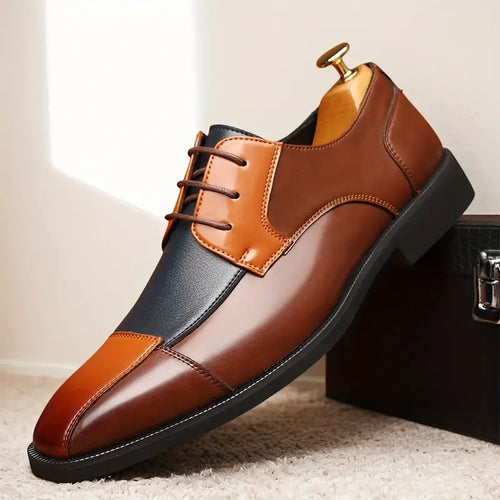 Oxford Leather Patchwork Dress Shoes