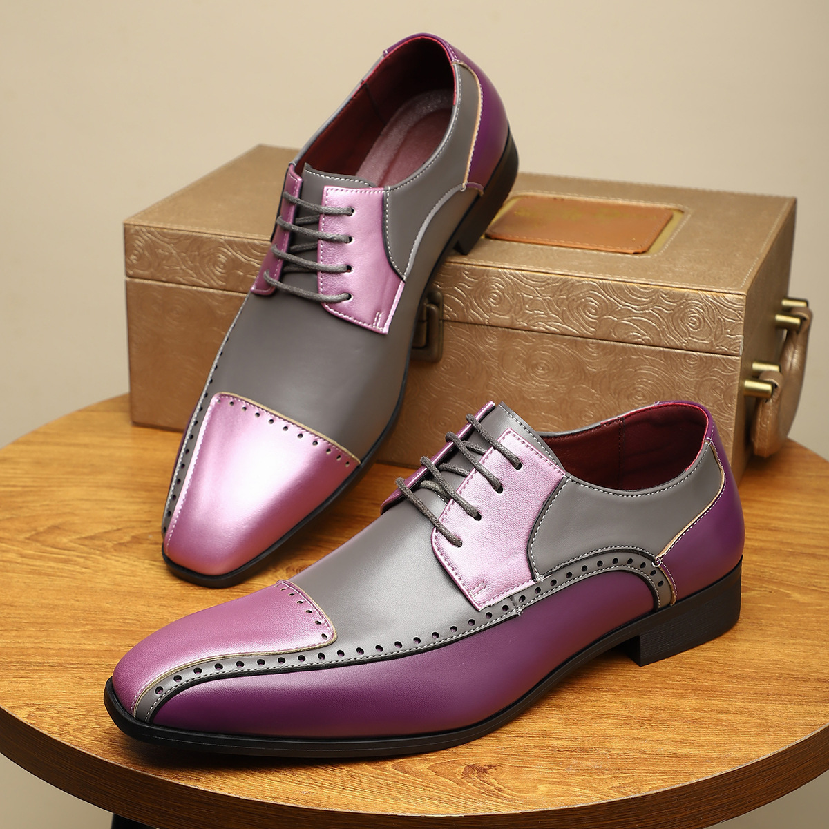 Salvatori Leather Brogue Dress Shoes