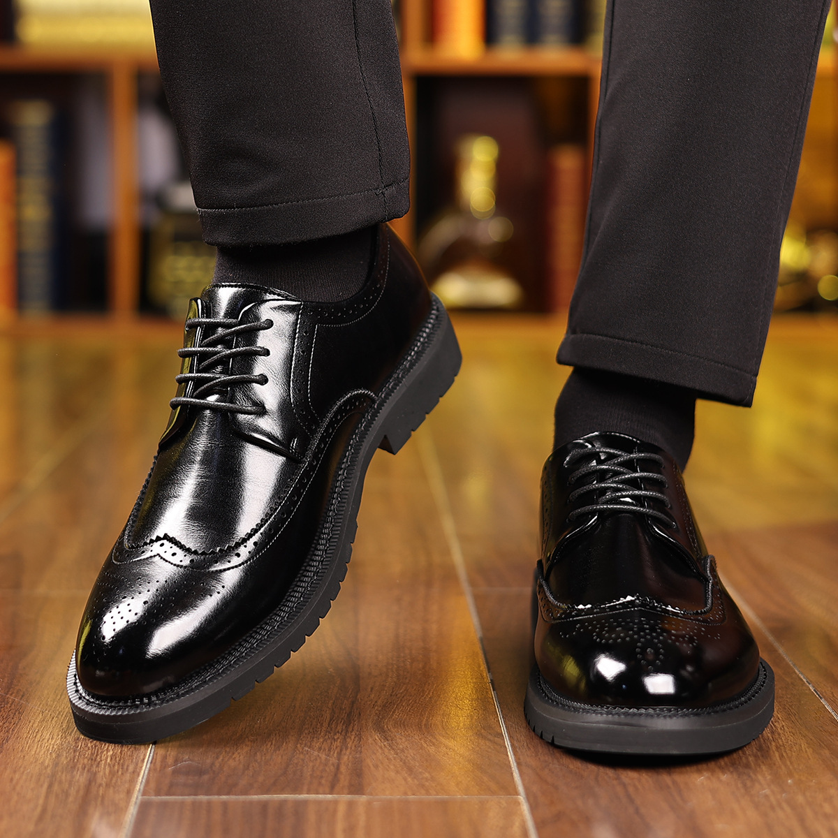 Bristol Brogue Leather Dress Shoes