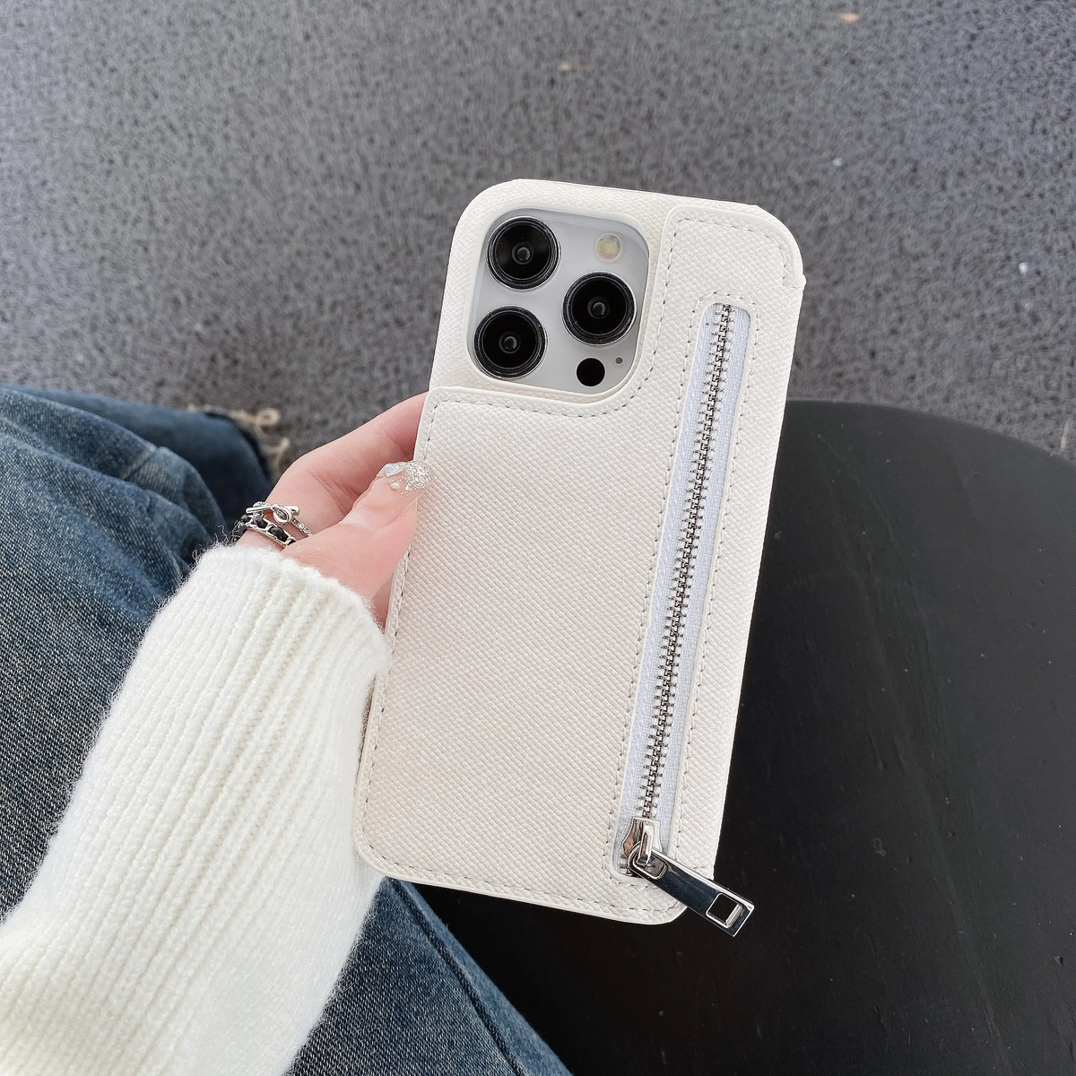 Denim Hub Wallet iPhone Case