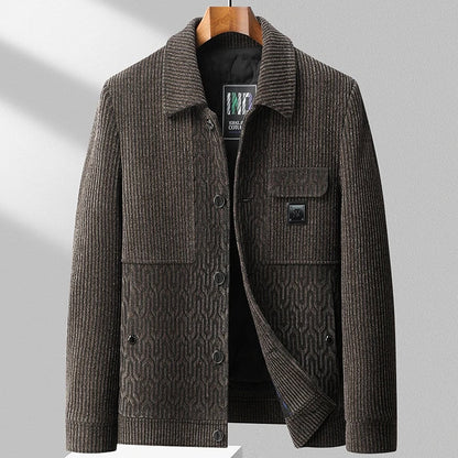 Romano Herringbone Corduroy Wool Jacket